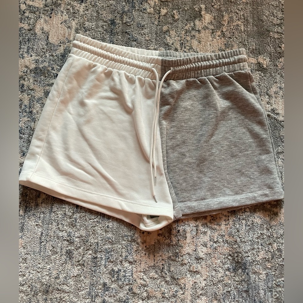 Princess Polly gray and white sweatshorts